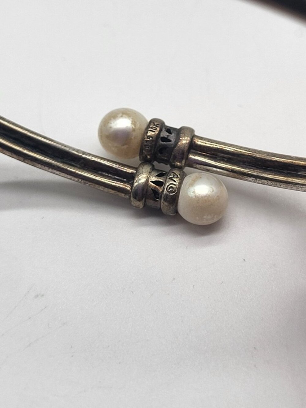 Alwand Vahan AV Sterling Silver 925 10k Pearl Bypass Bracelet Wrap *READ - Picture 4 of 11